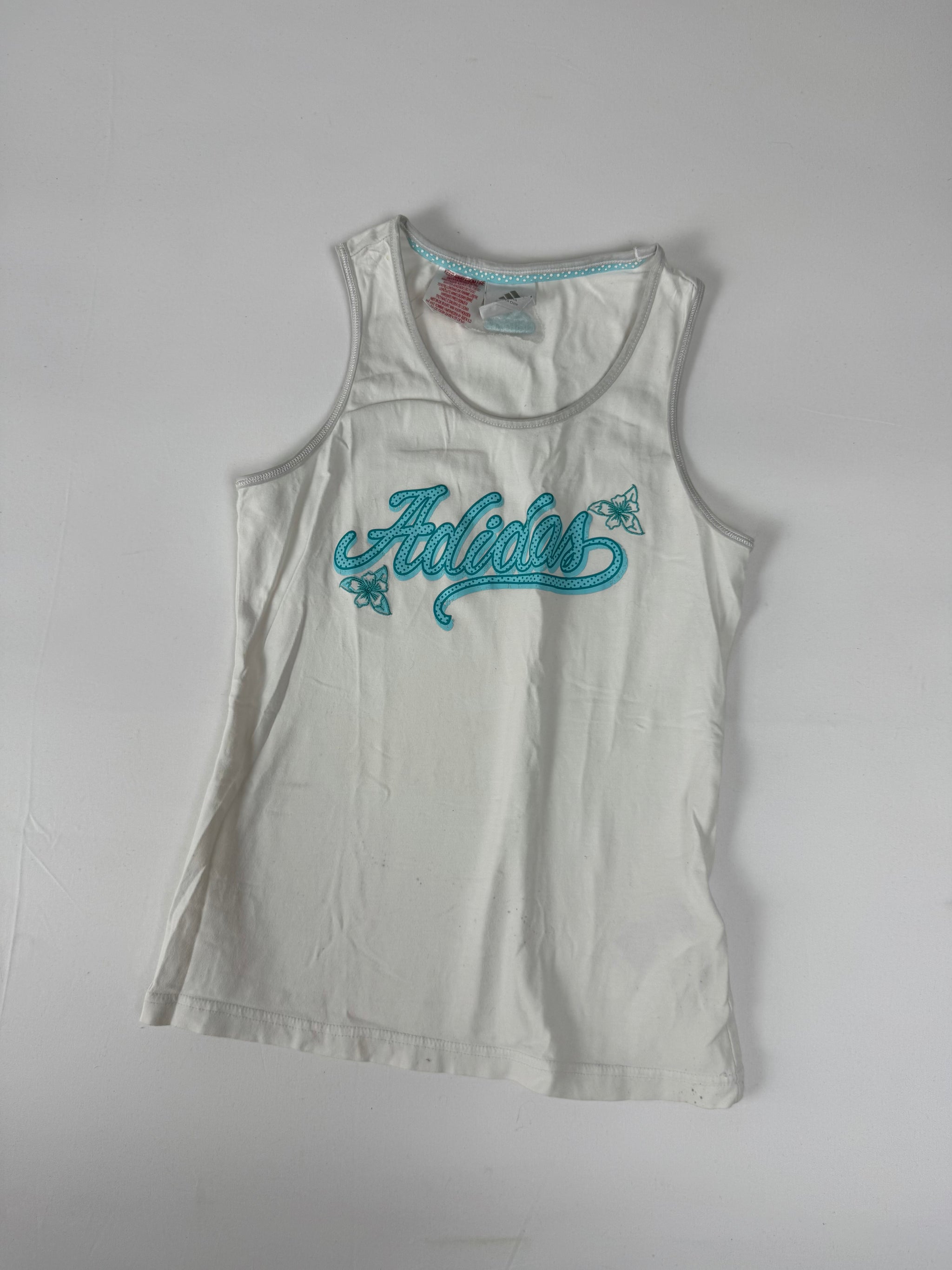 White cotton activewear tank top (M)