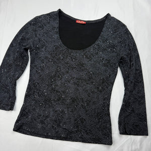 Grey shinning long sleeves top (S)