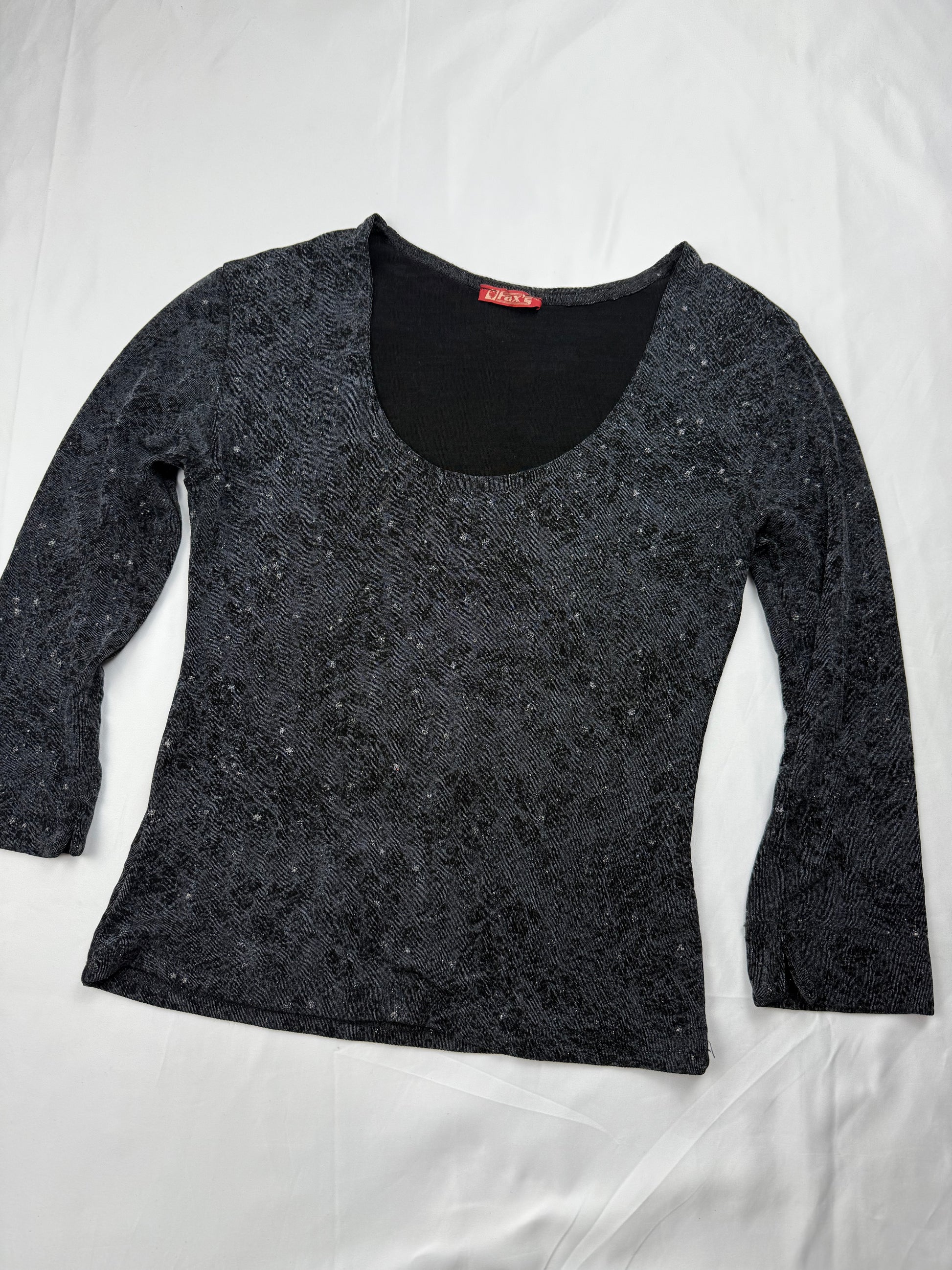 Grey shinning long sleeves top (S)