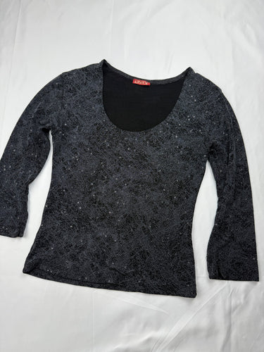 Grey shinning long sleeves top (S)
