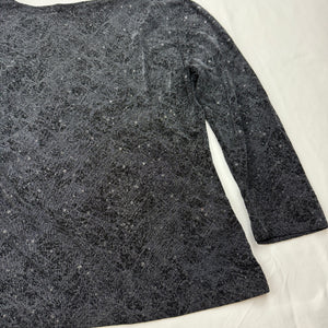 Grey shinning long sleeves top (S)