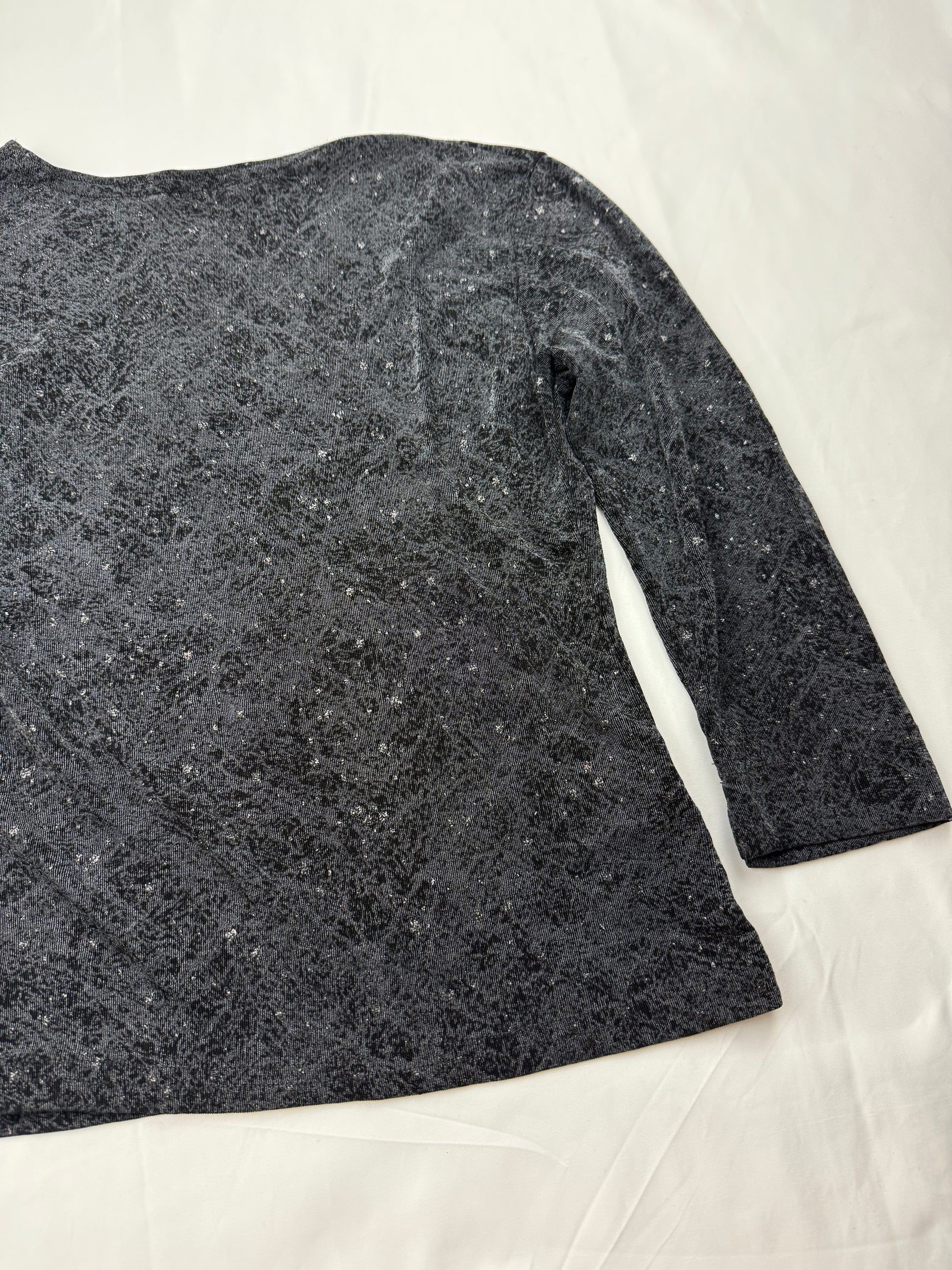 Grey shinning long sleeves top (S)