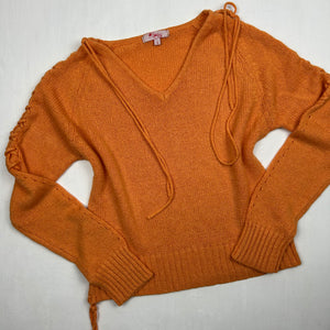 Orange lace up jumper (S/M)