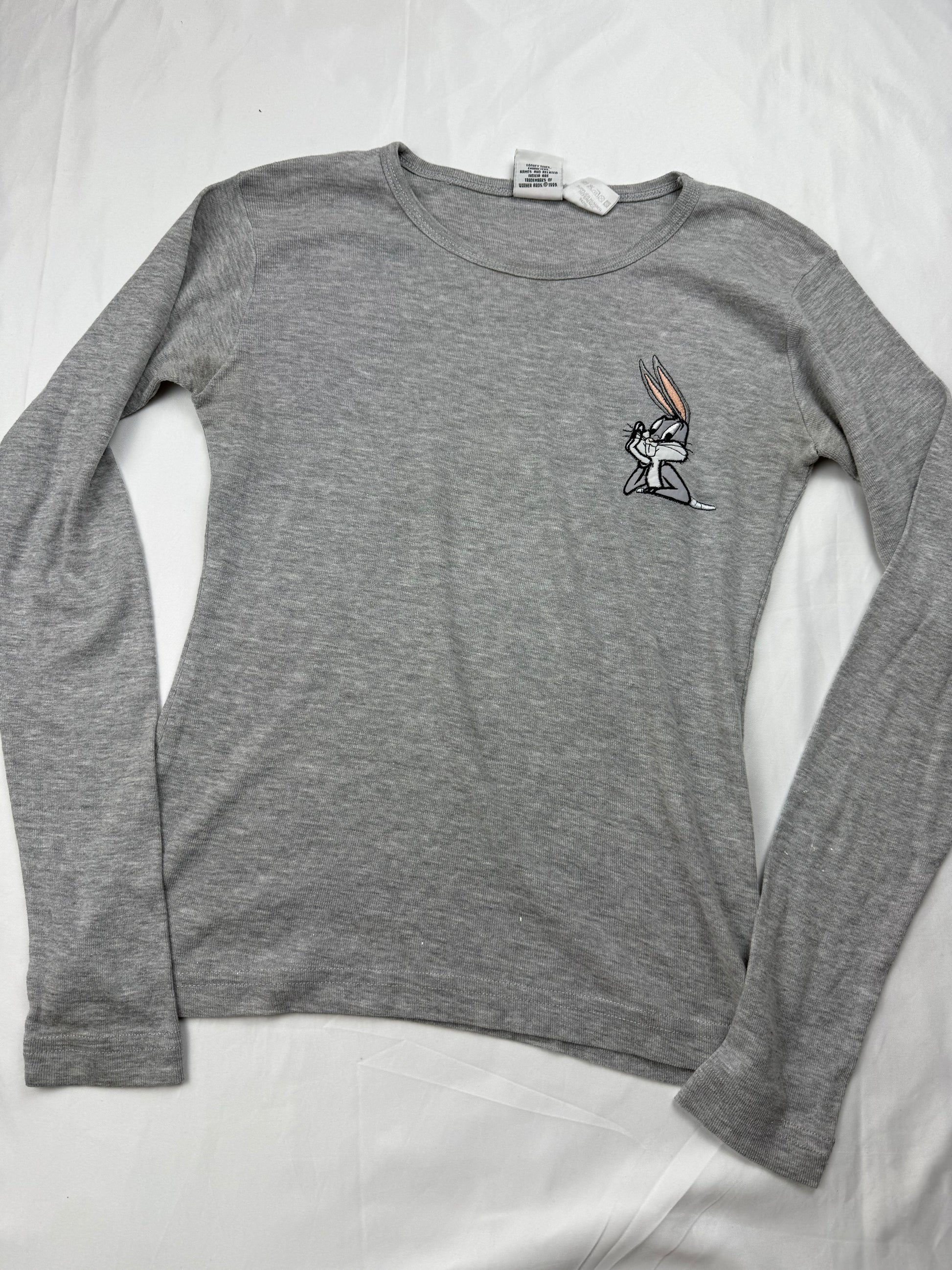 Grey 100% cotton long sleeves top (S)