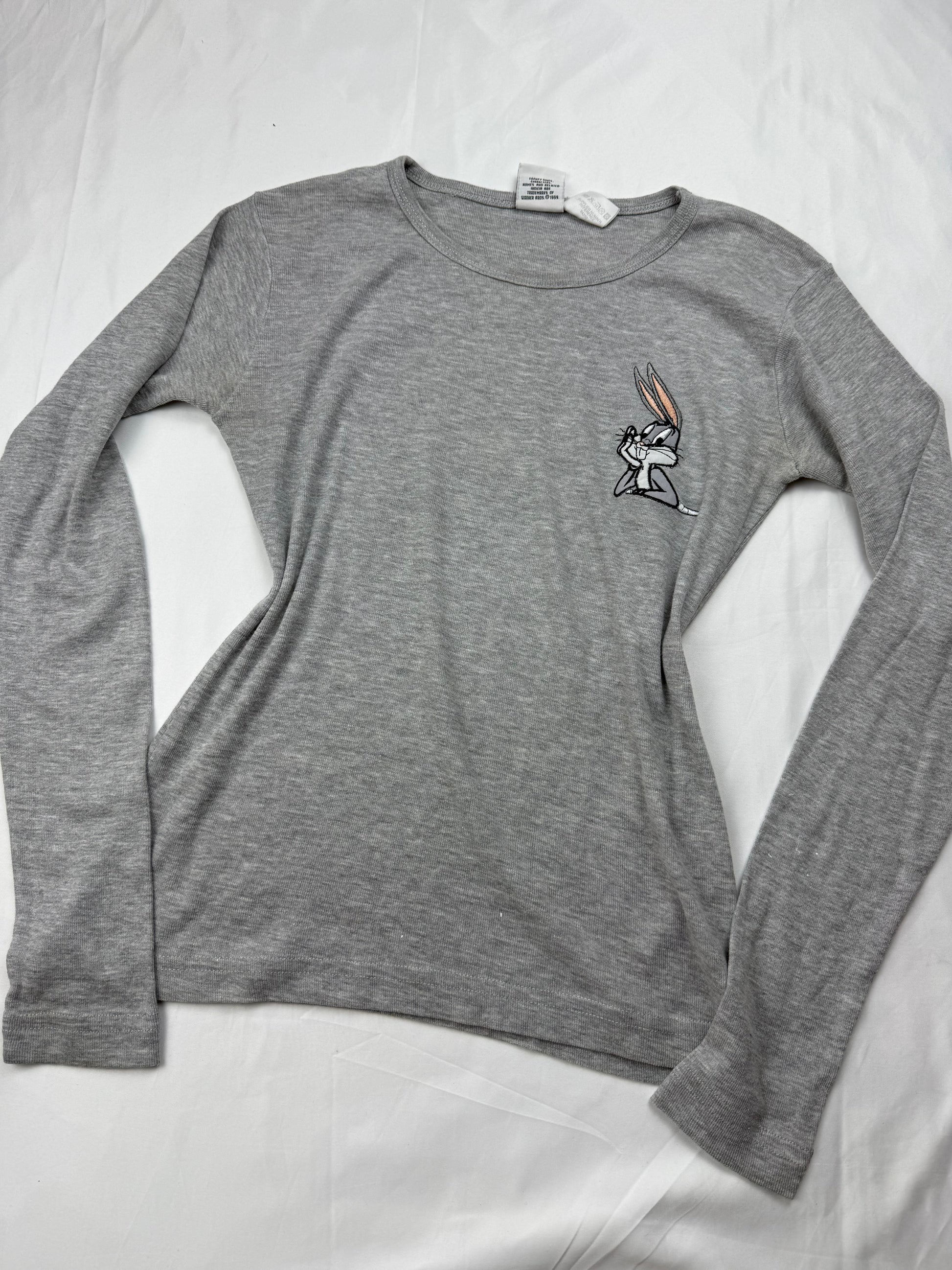 Grey 100% cotton long sleeves top (S)