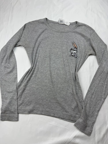 Grey 100% cotton long sleeves top (S)