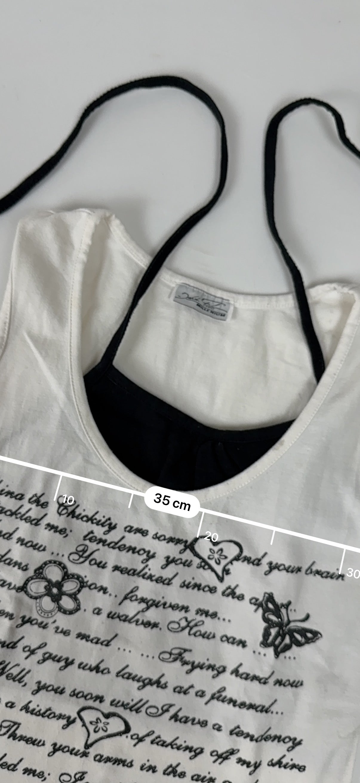 White graphic halter top (S)