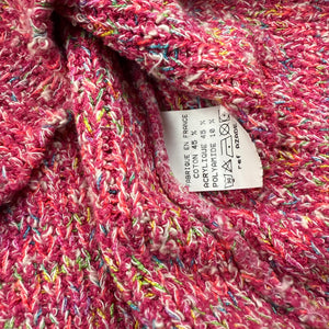 Pink knitted pearls square neck jumper (S/M)