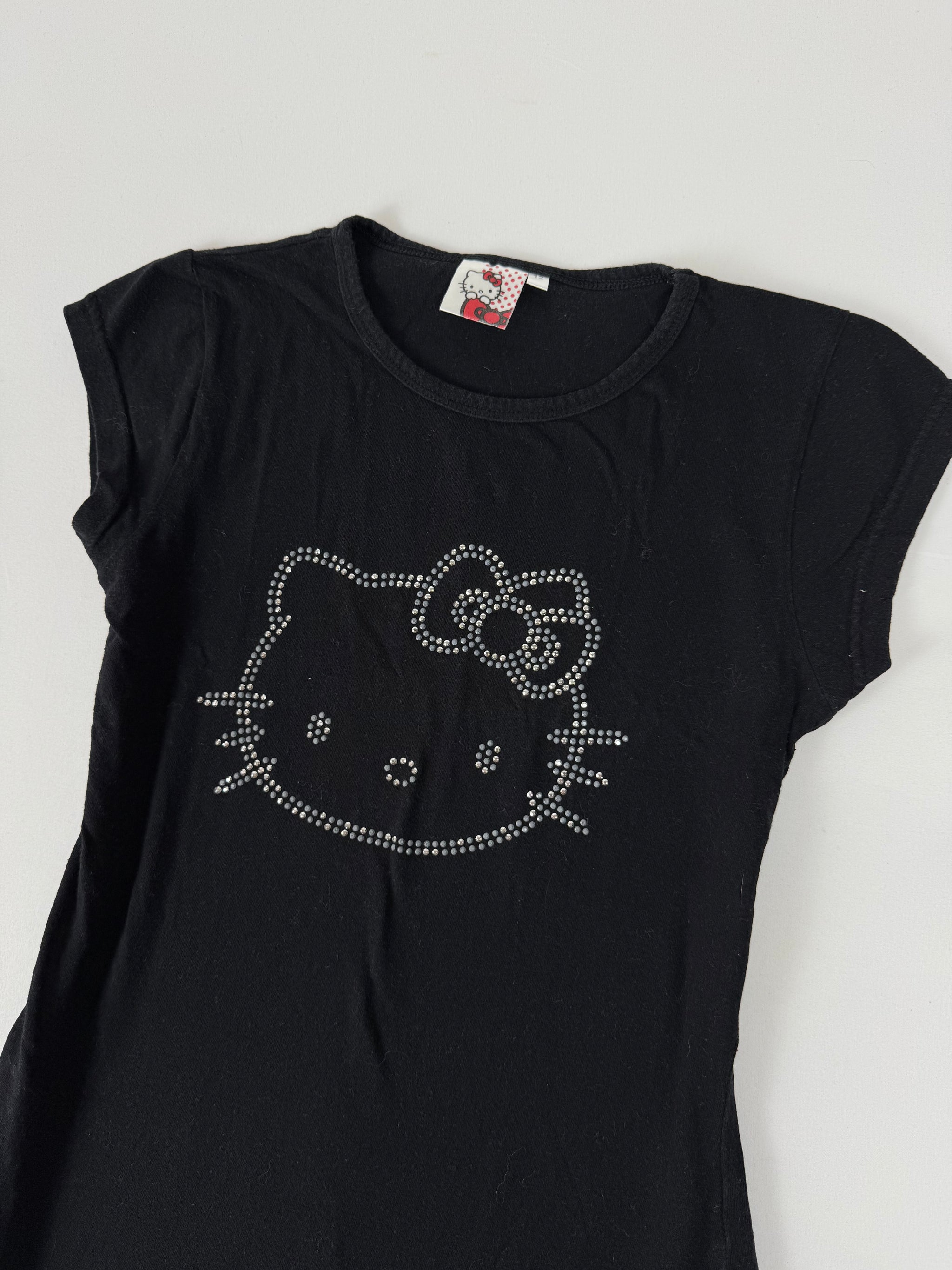 Black logo cotton tee (S)