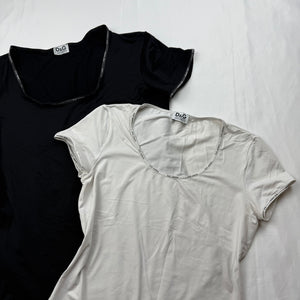 Black lycra tight fit logo tee (XL)