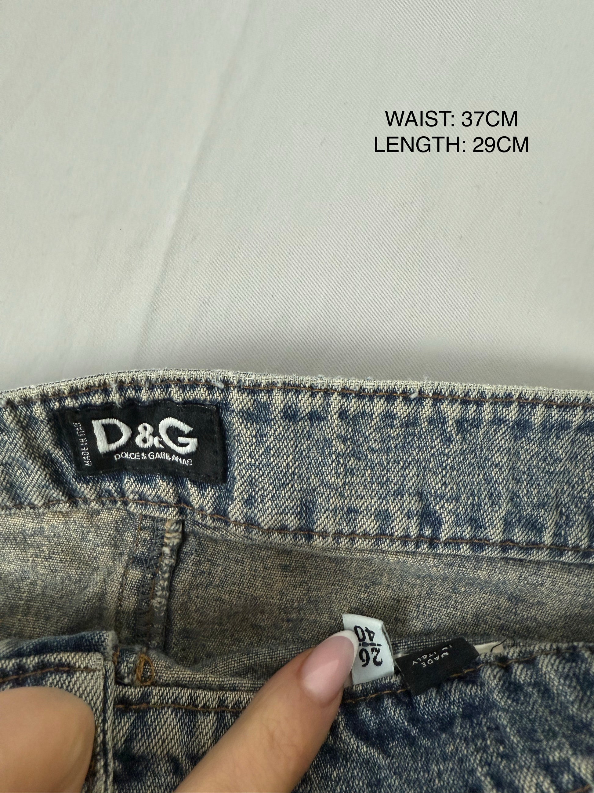 Blue denim low rise mini skirt (XS/S)