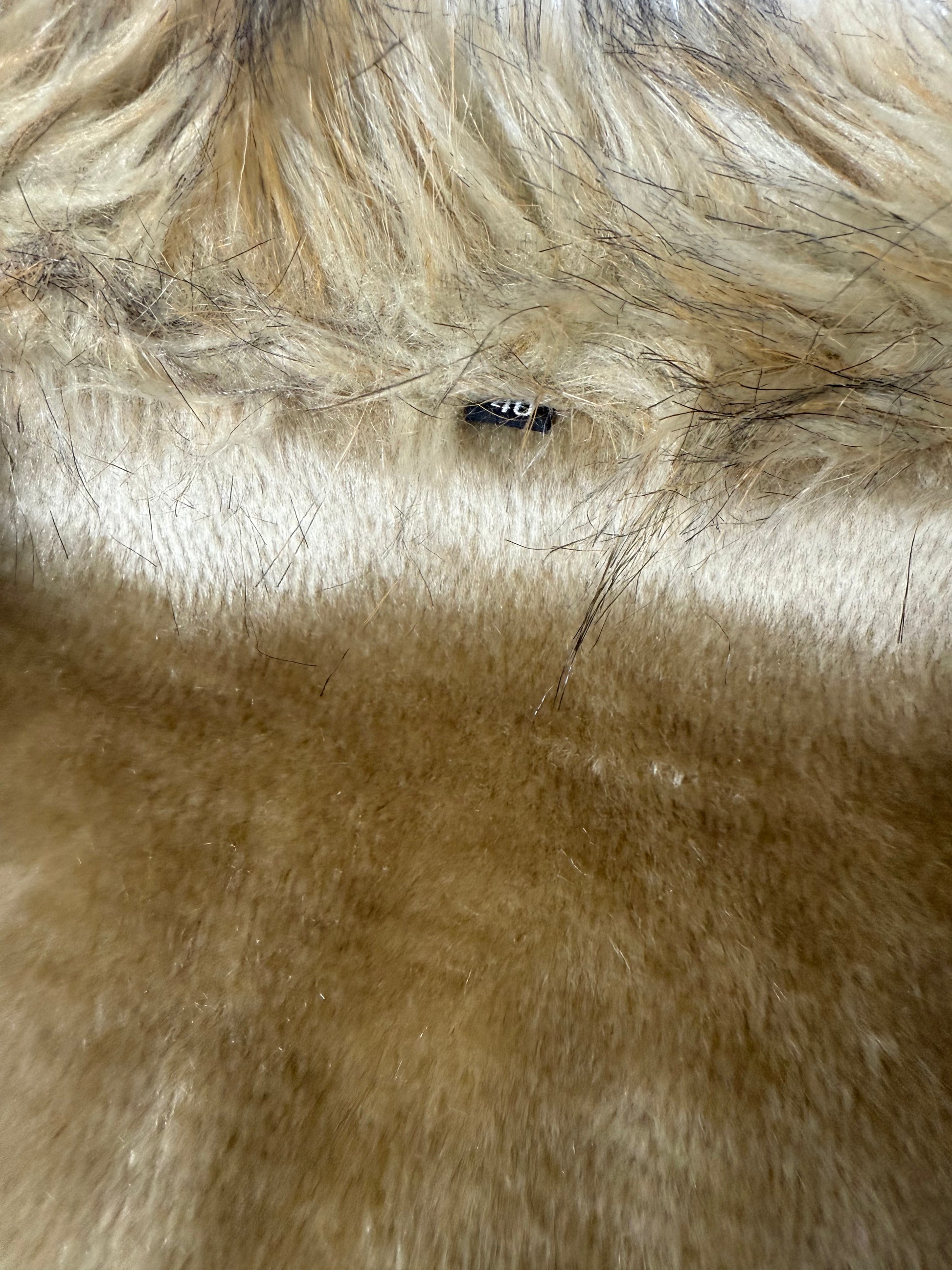 Beige inside fleece faux fur neck suede afghan coat (M/L)