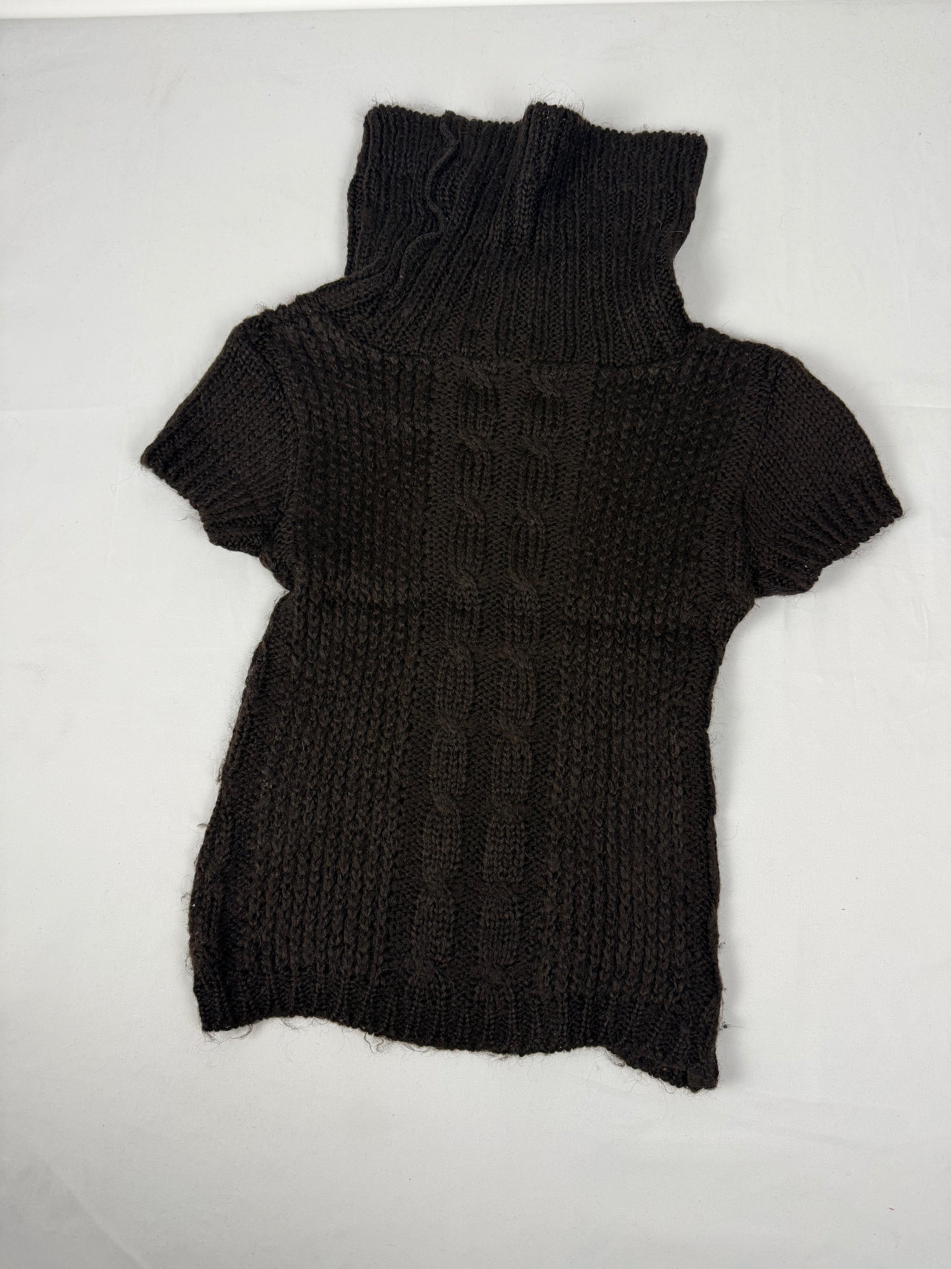 Brown turtleneck knitted jumper tee (XS)