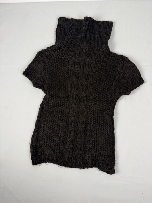 Brown turtleneck knitted jumper tee (XS)