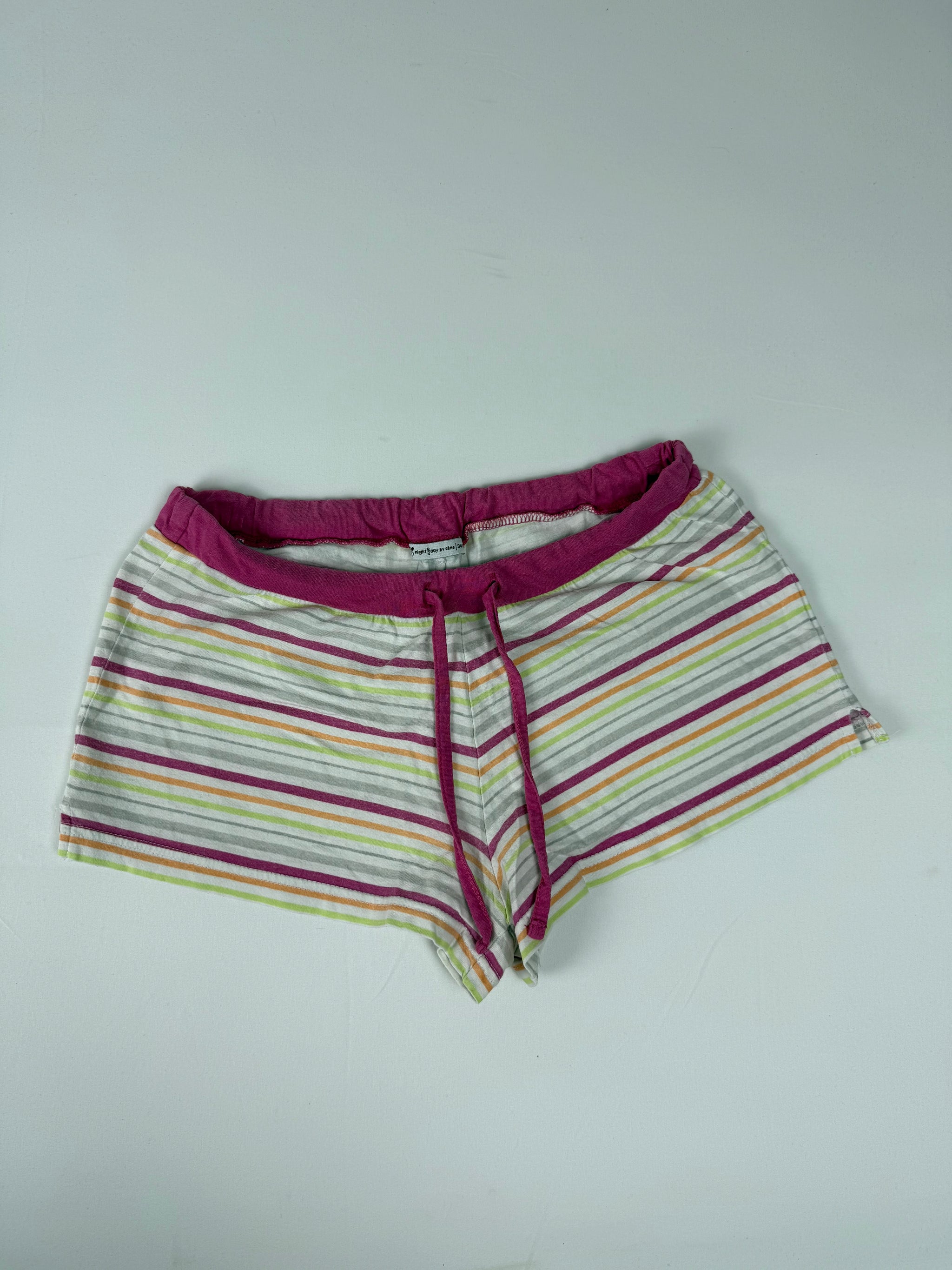 Pink striped low rise mini short (M)