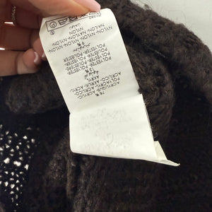 Brown turtleneck knitted jumper tee (XS)