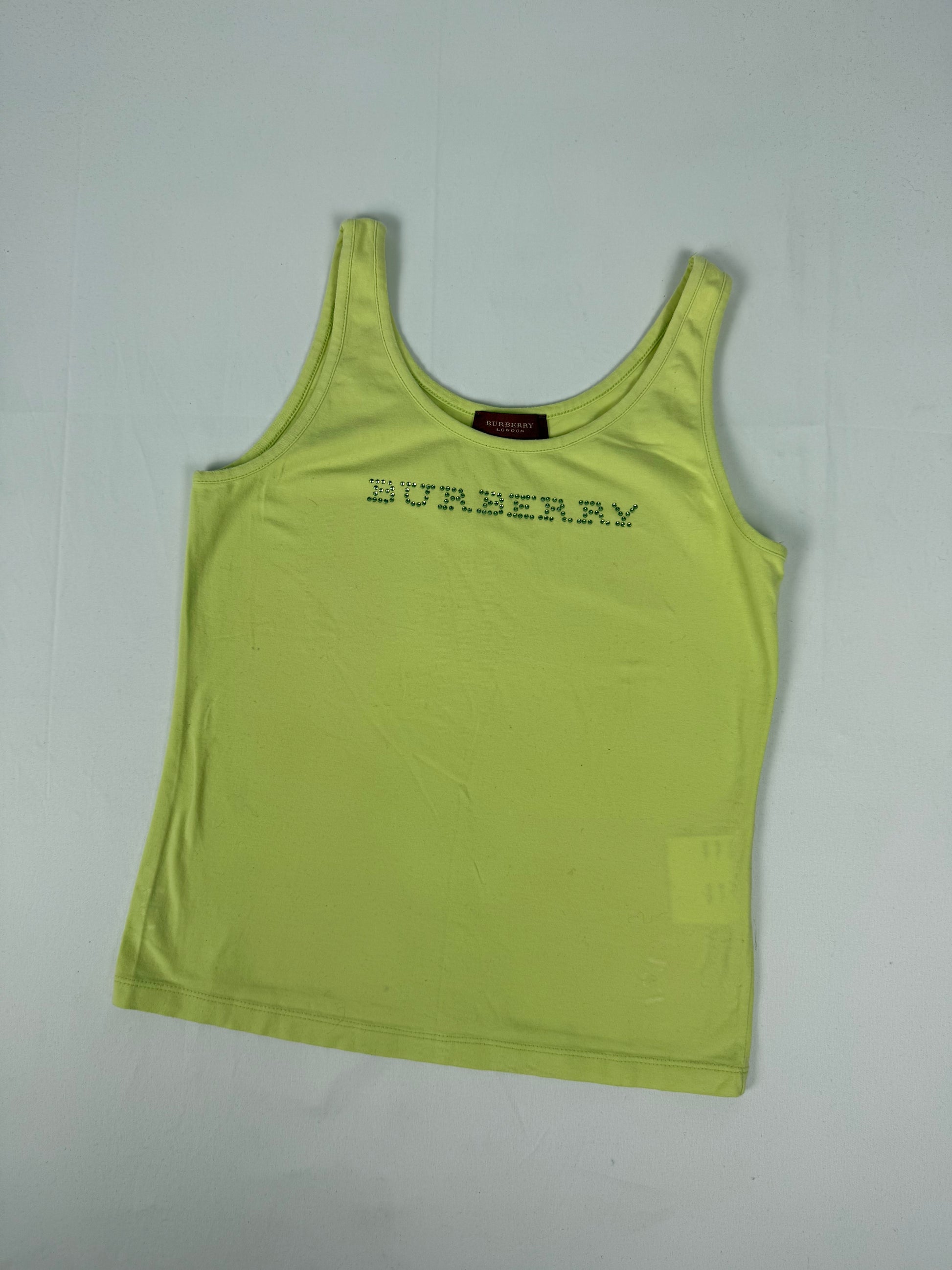 Yellow strass logostretchy cami top (S/M)
