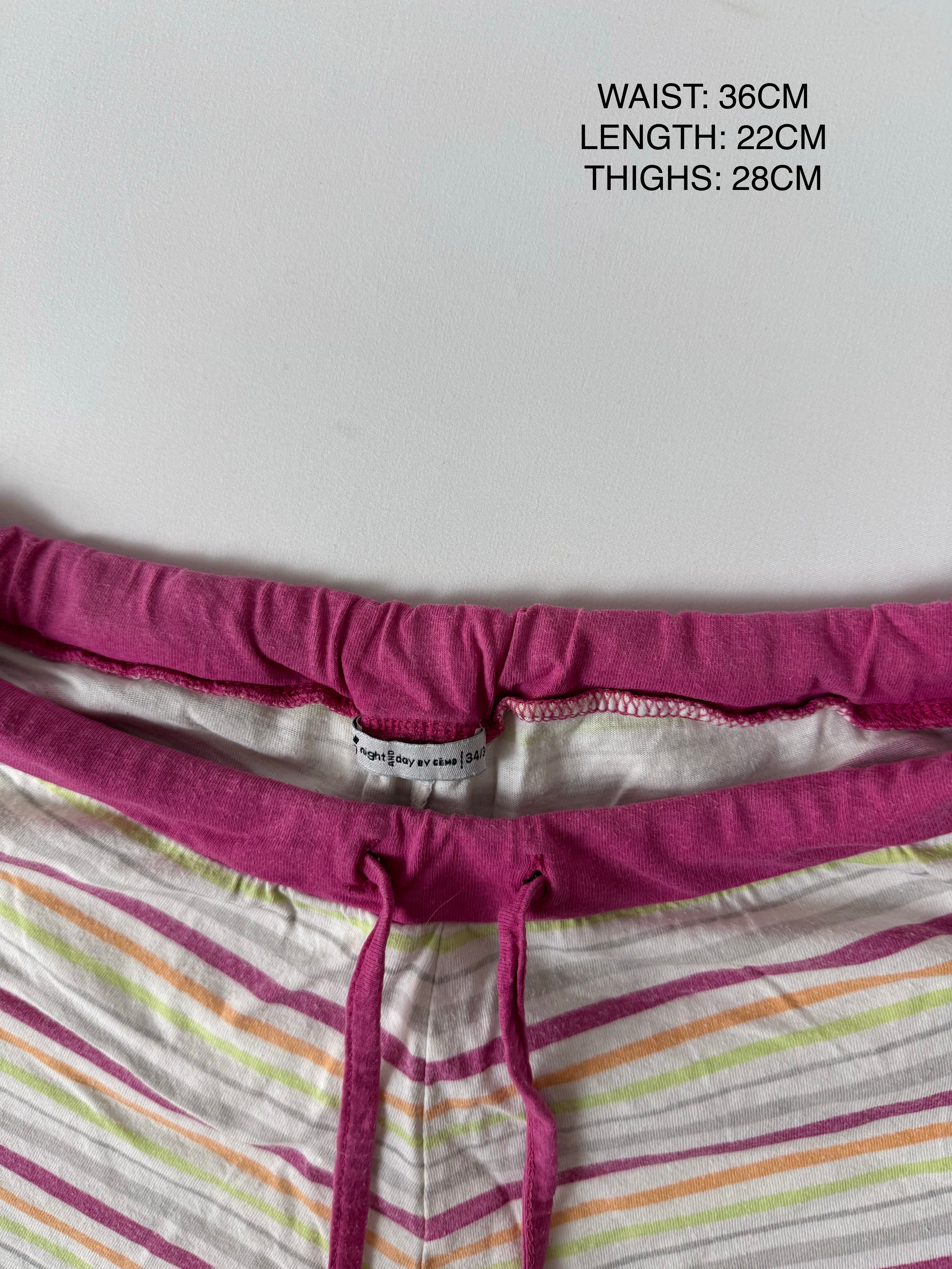 Pink striped low rise mini short (M)