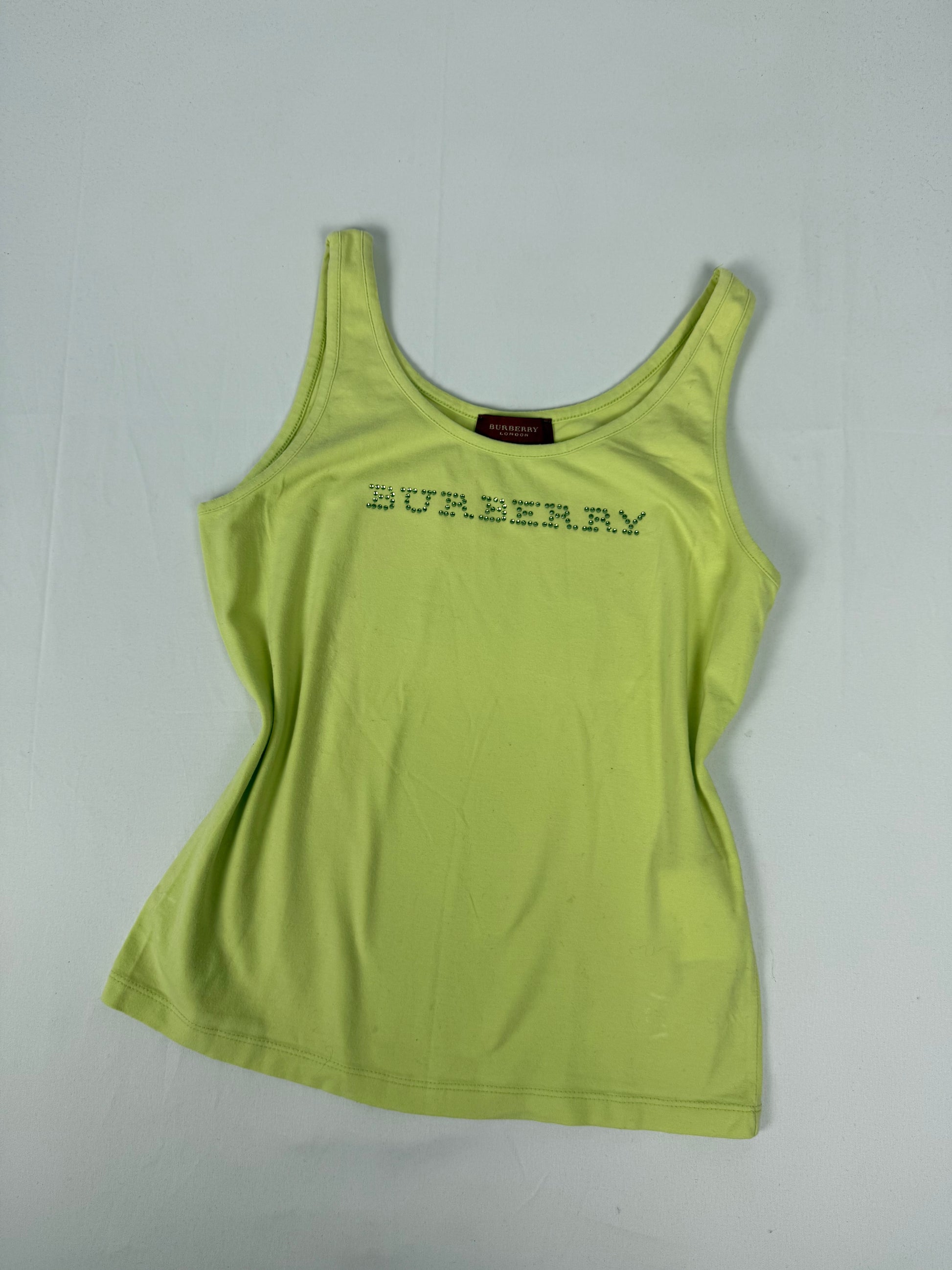 Yellow strass logostretchy cami top (S/M)