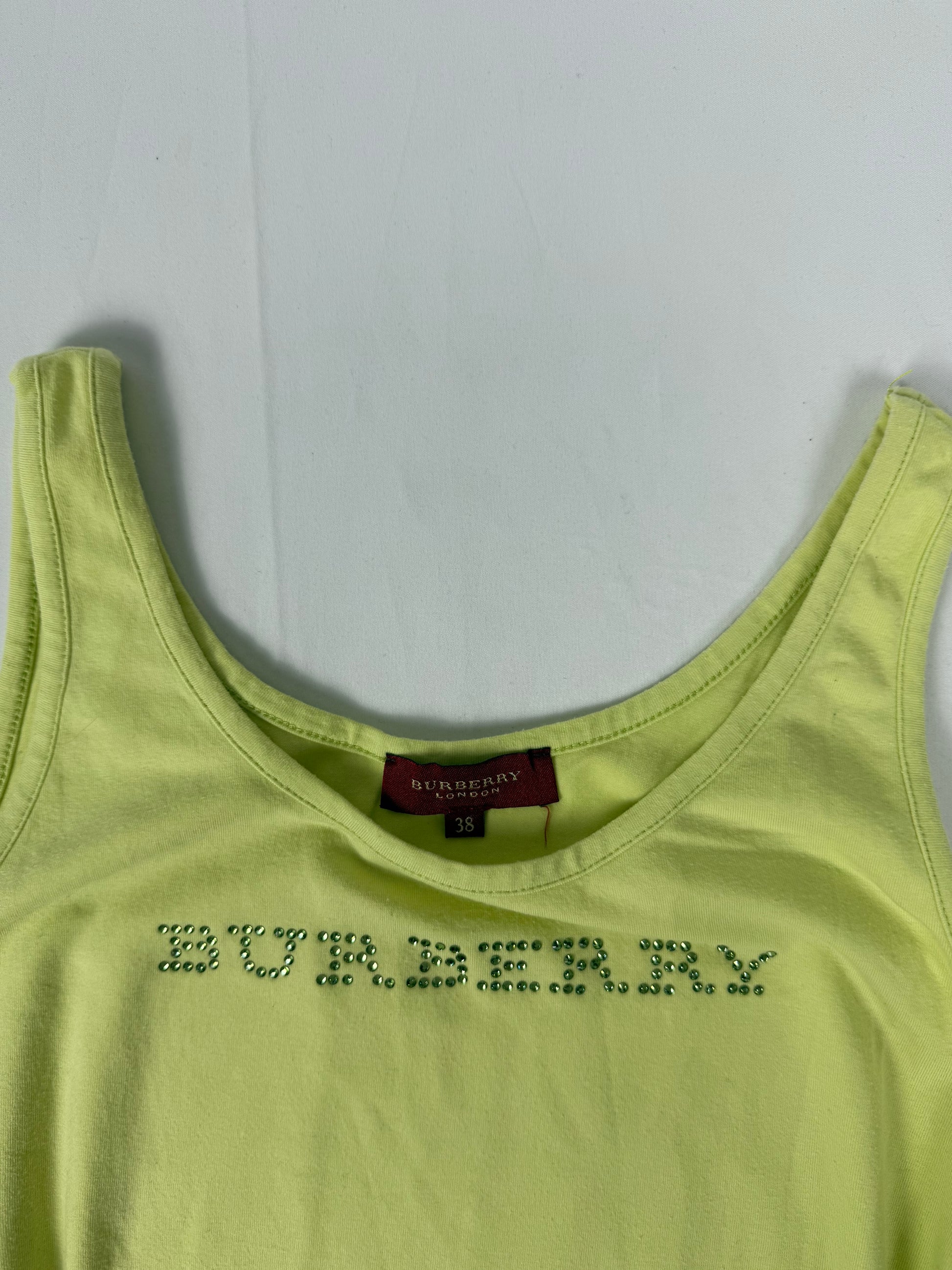 Yellow strass logostretchy cami top (S/M)