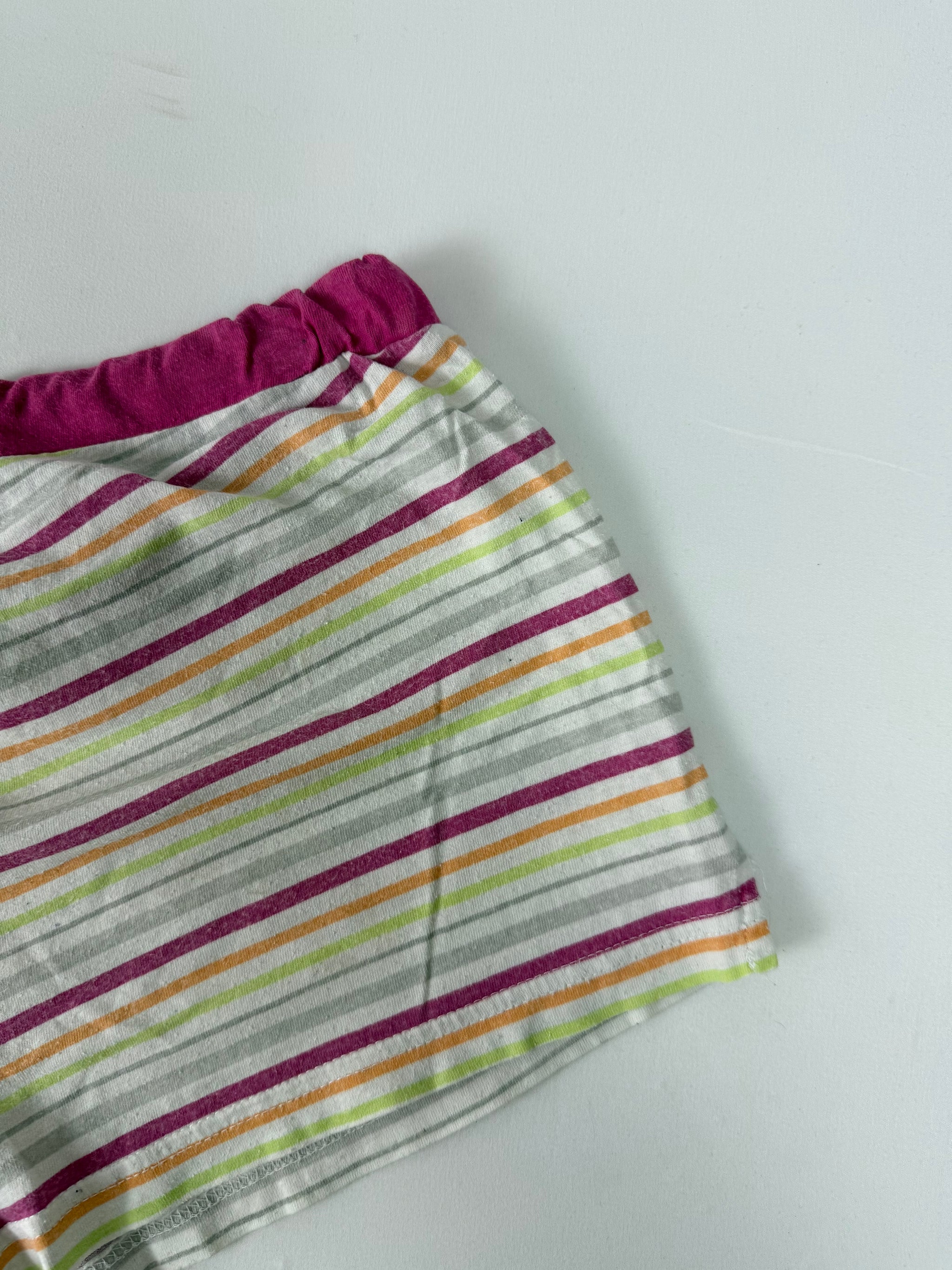 Pink striped low rise mini short (M)