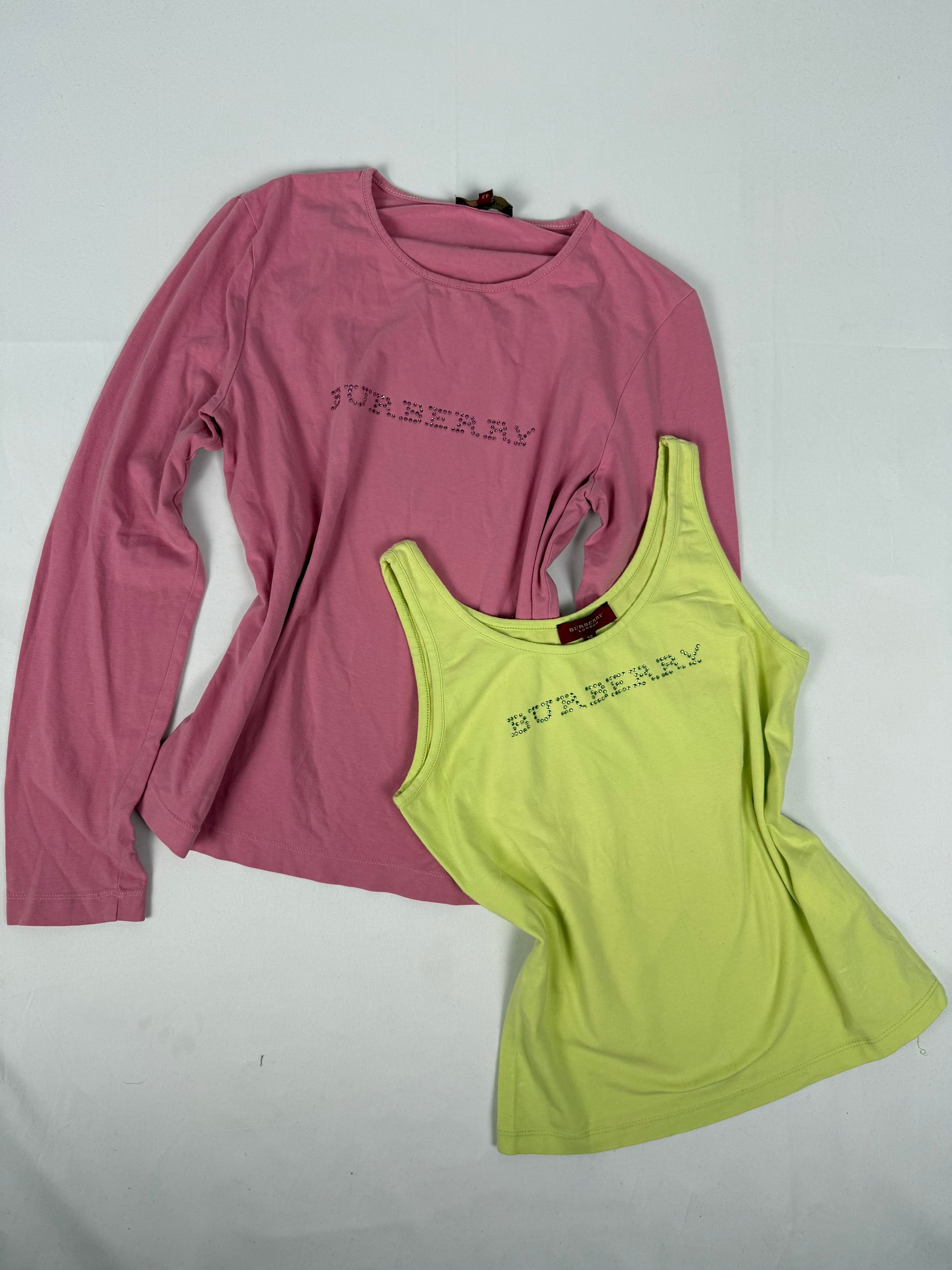 Yellow strass logostretchy cami top (S/M)