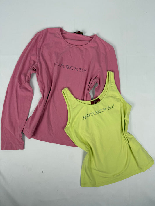 Yellow strass logostretchy cami top (S/M)