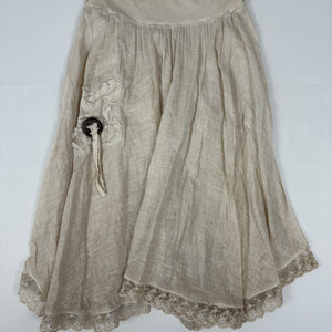 Beige see trough low rise maxi skirt (S/M)