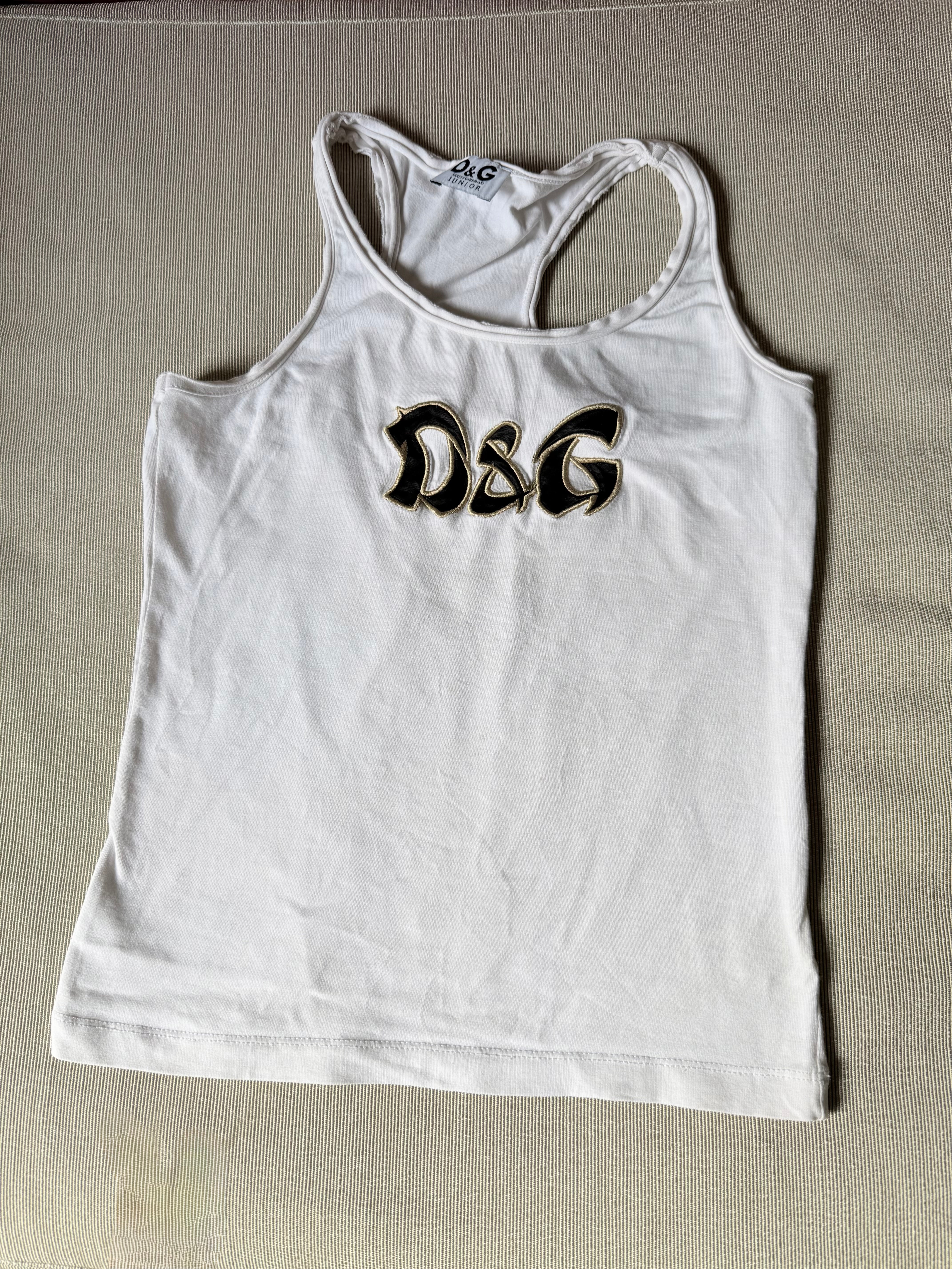 White cotton logo tank top (XS/S)