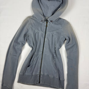 Blue cotton tight fit hoodie (S)