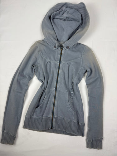 Blue cotton tight fit hoodie (S)