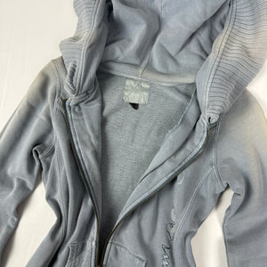 Blue cotton tight fit hoodie (S)