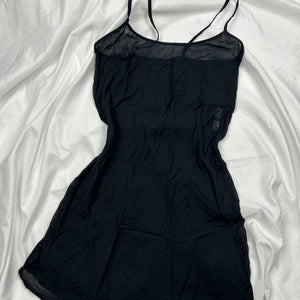 Black see trough cotton babydoll cami dress (XS)