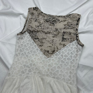 White pleated summer mini dress (S/M)