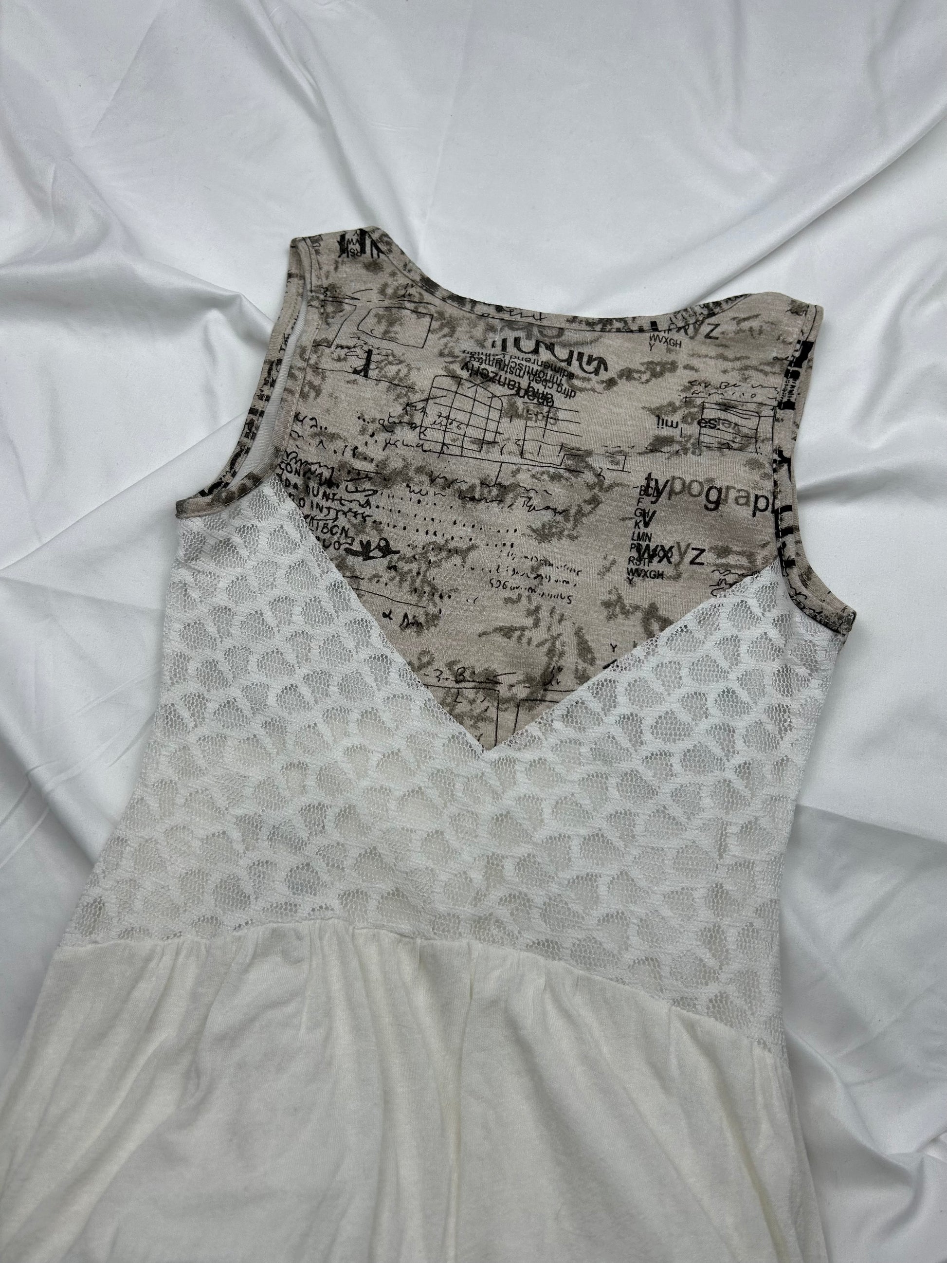 White pleated summer mini dress (S/M)