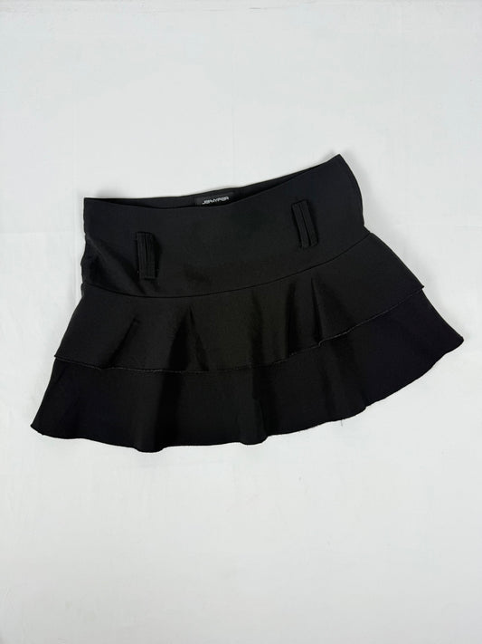 Black pleated low rise mini skirt (S/M)