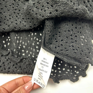 Black asymmetric crochet turtleneck  jumper (M)