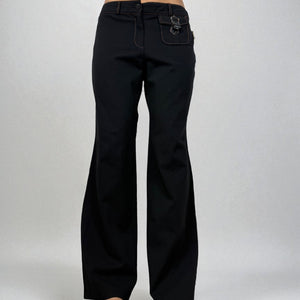 Black low rise baggy office pants (M/L)