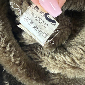 Brown inside fleece suede zip up coat (XL)