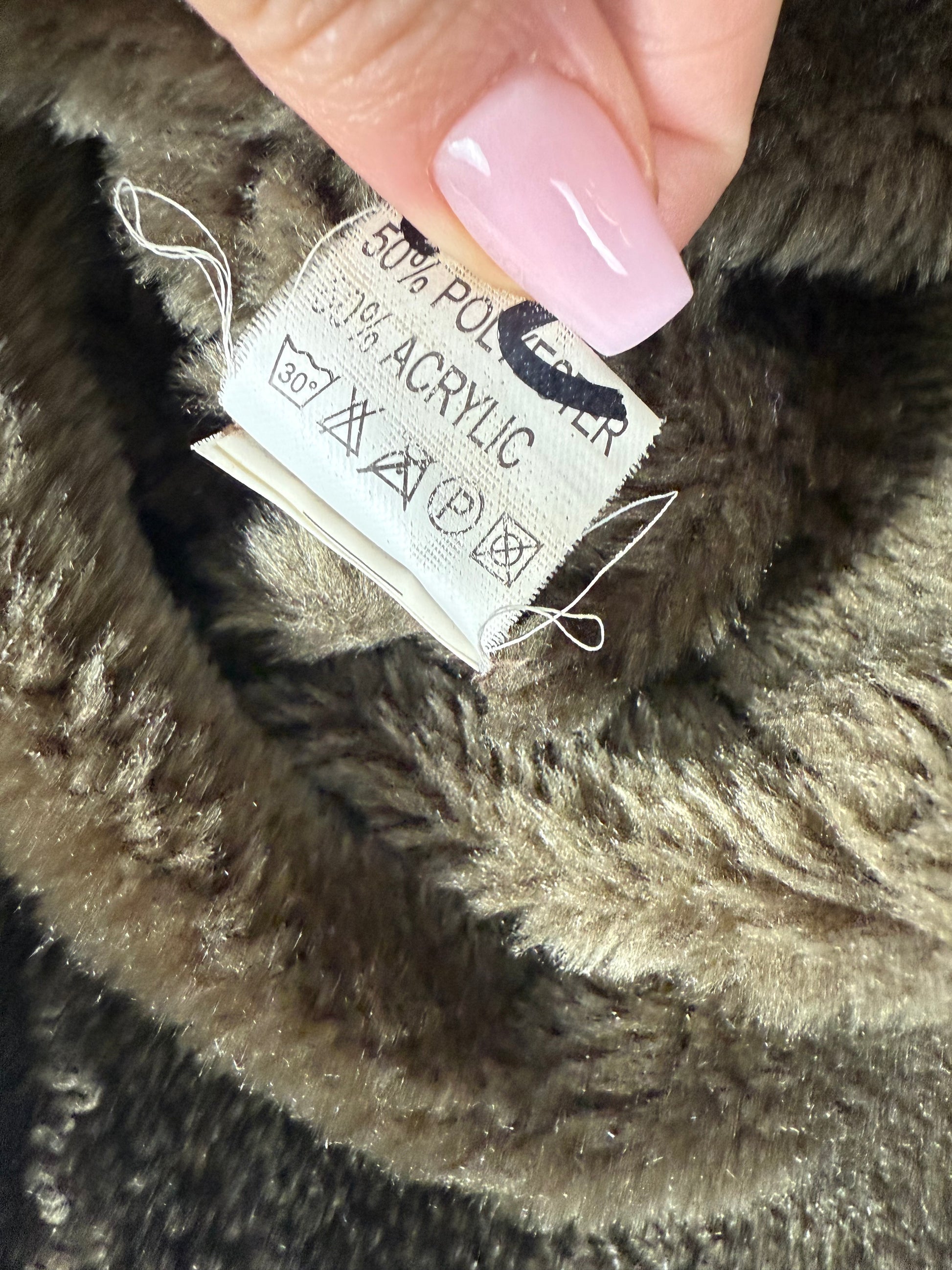 Brown inside fleece suede zip up coat (XL)