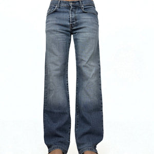 Blue denim low waist baggy pants (M)