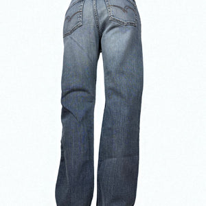 Blue denim low waist baggy pants (M)