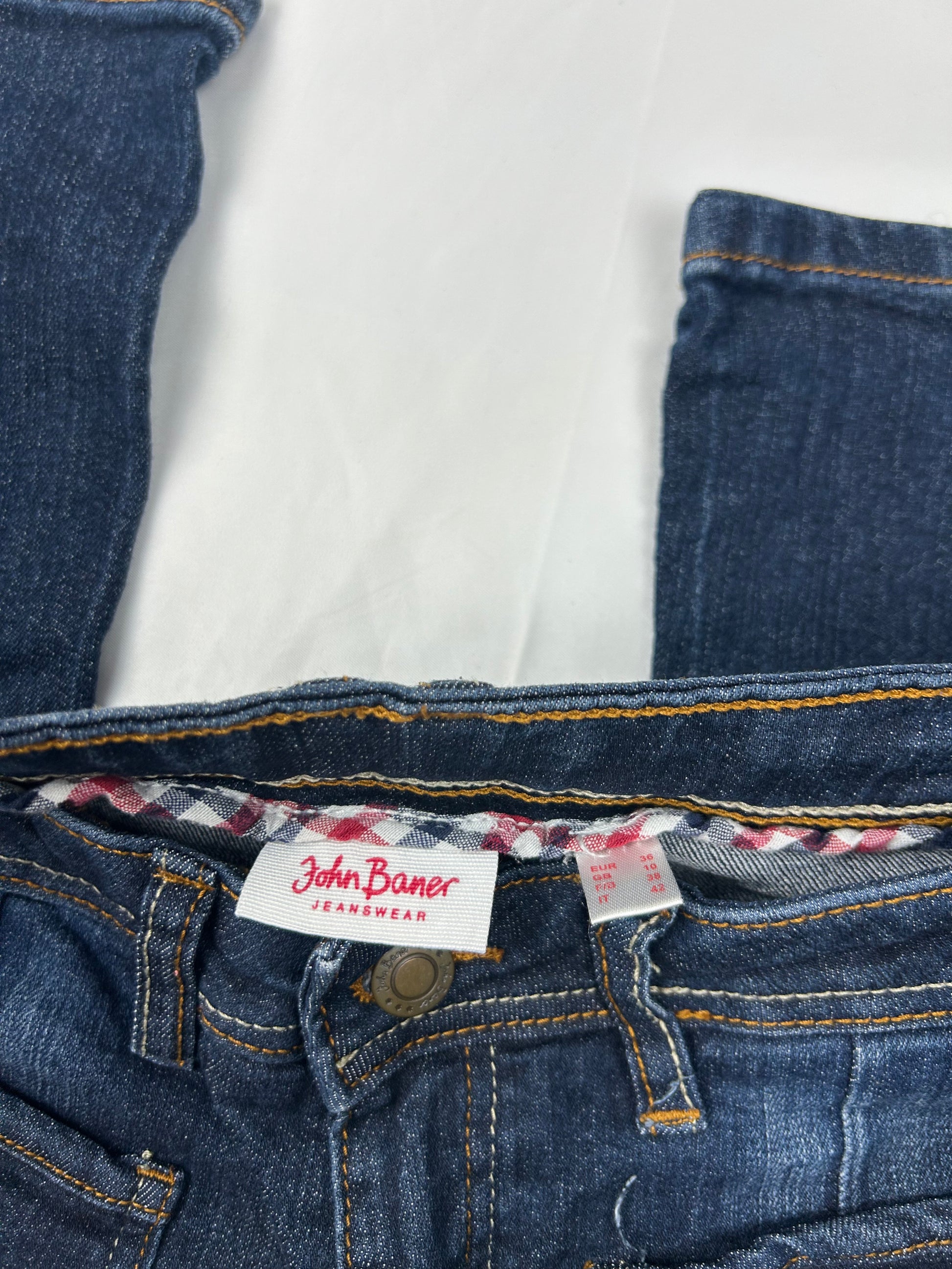 Navy denim bootcut pants (S)