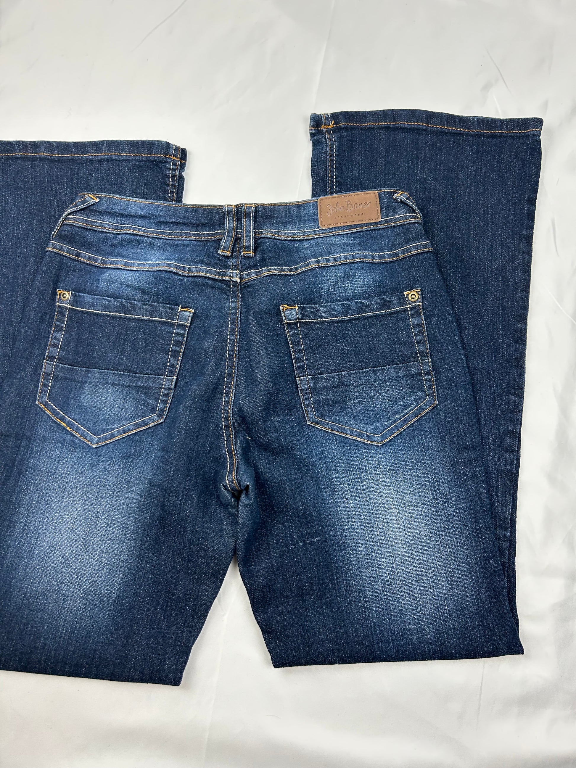 Navy denim bootcut pants (S)