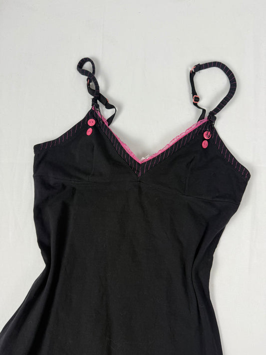 Black & pink super soft babydoll mini dress (S/M)