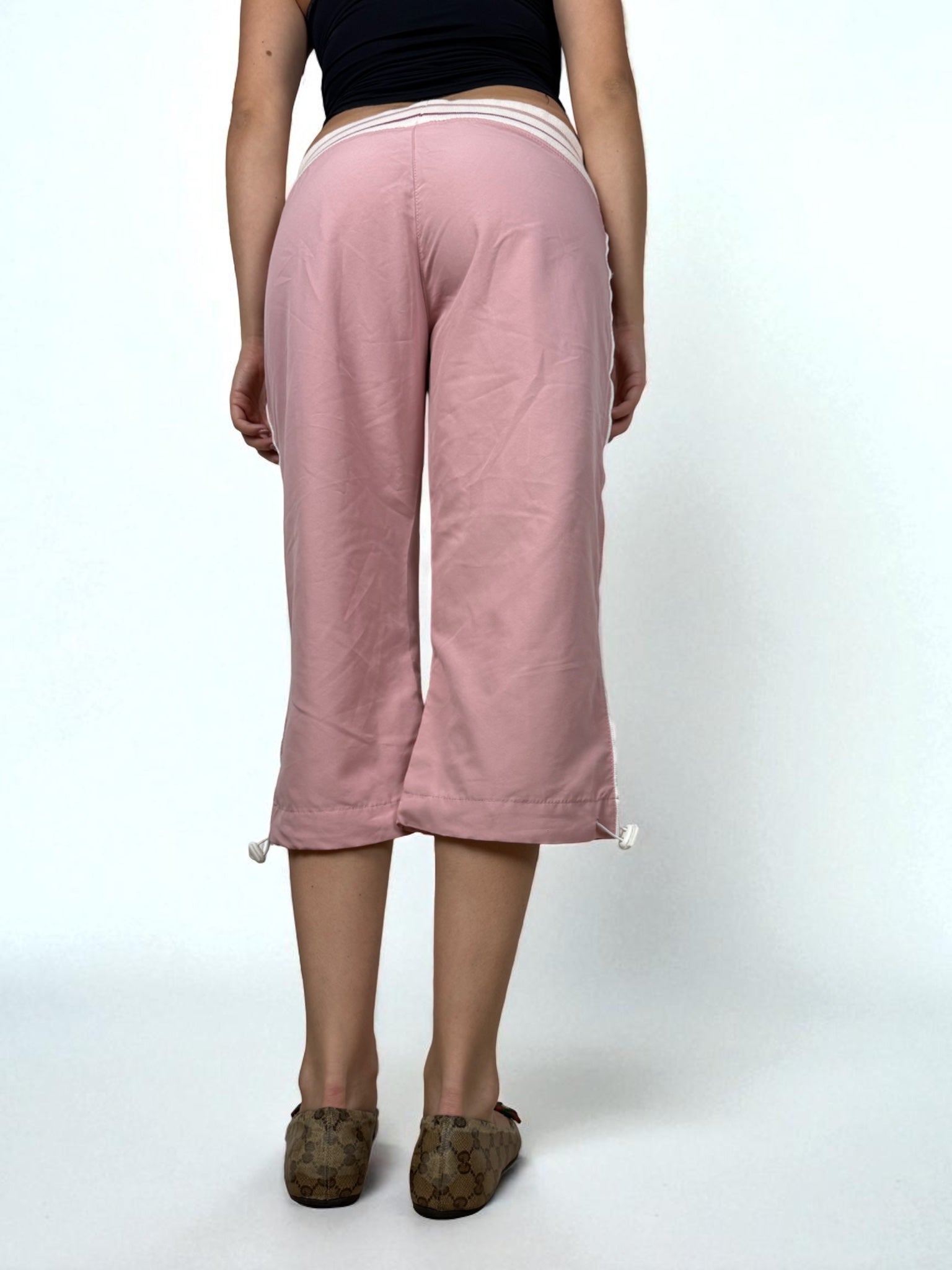 Baby pink  low rise joggers capri pants (S)