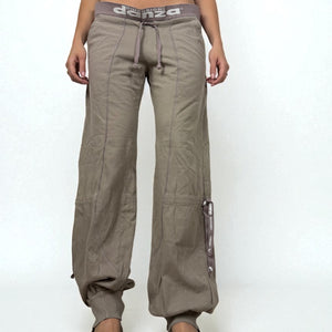 Khaki low rise baggy joggers cargo pants (XL)