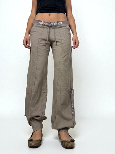 Khaki low rise baggy joggers cargo pants (XL)
