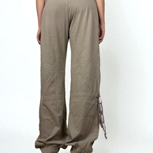 Khaki low rise baggy joggers cargo pants (XL)