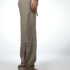Khaki low rise baggy joggers cargo pants (XL)